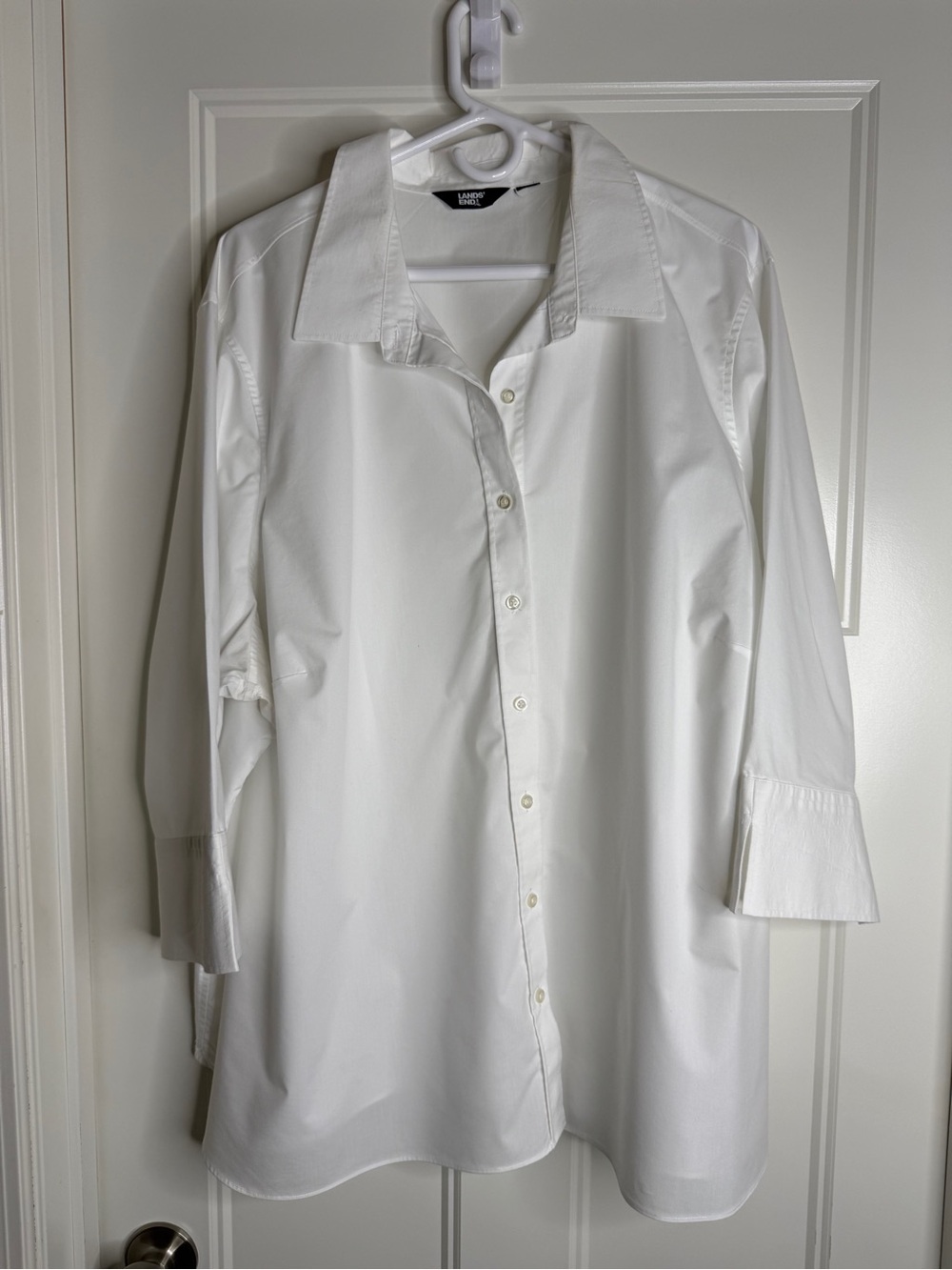 Lands End Classic Women’s Button-Down Shirt - White & Black 26W - Picture 2 of 12